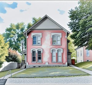 Stylized Image of Actual Elm Street House