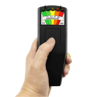 K2 Meter held by hand. The hand has their finger placed on the power button.